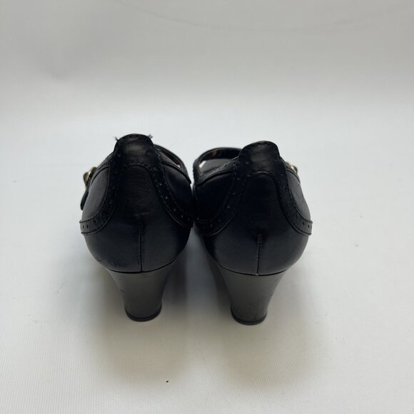Clarks Bendables Black Leather Mary Jane Heel Shoes Womens 6M US Comfort - Picture 3 of 12